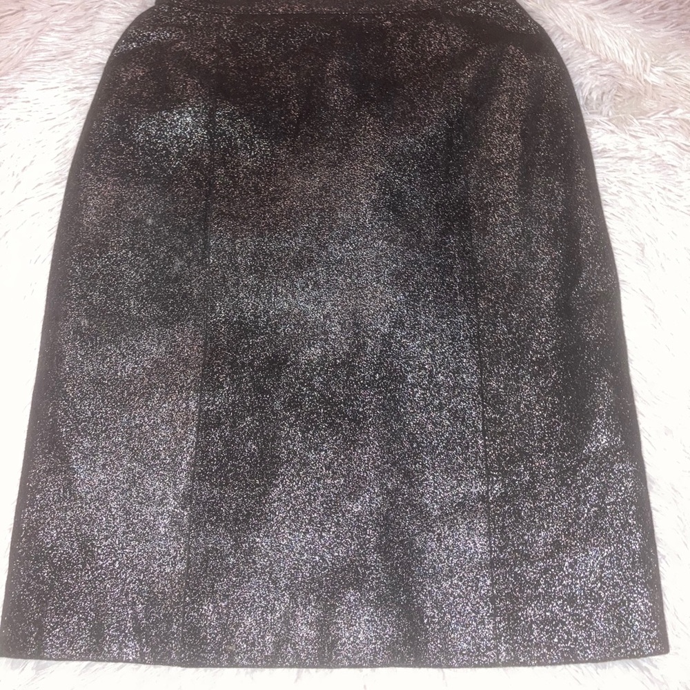 Suede leather pencil skirt
